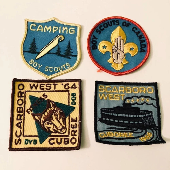Vintage Lot of 4 Boy Scouts  Canada Camping Scarboro West Patches - Picture 1 of 11